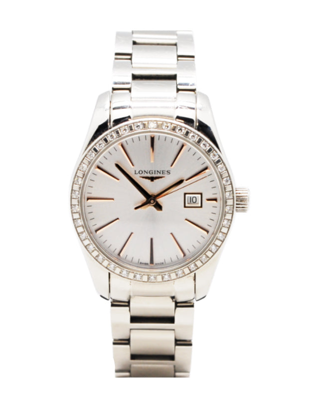 Longines Conquest Classic Diamond Bezel Ladies Watch Luxurytime