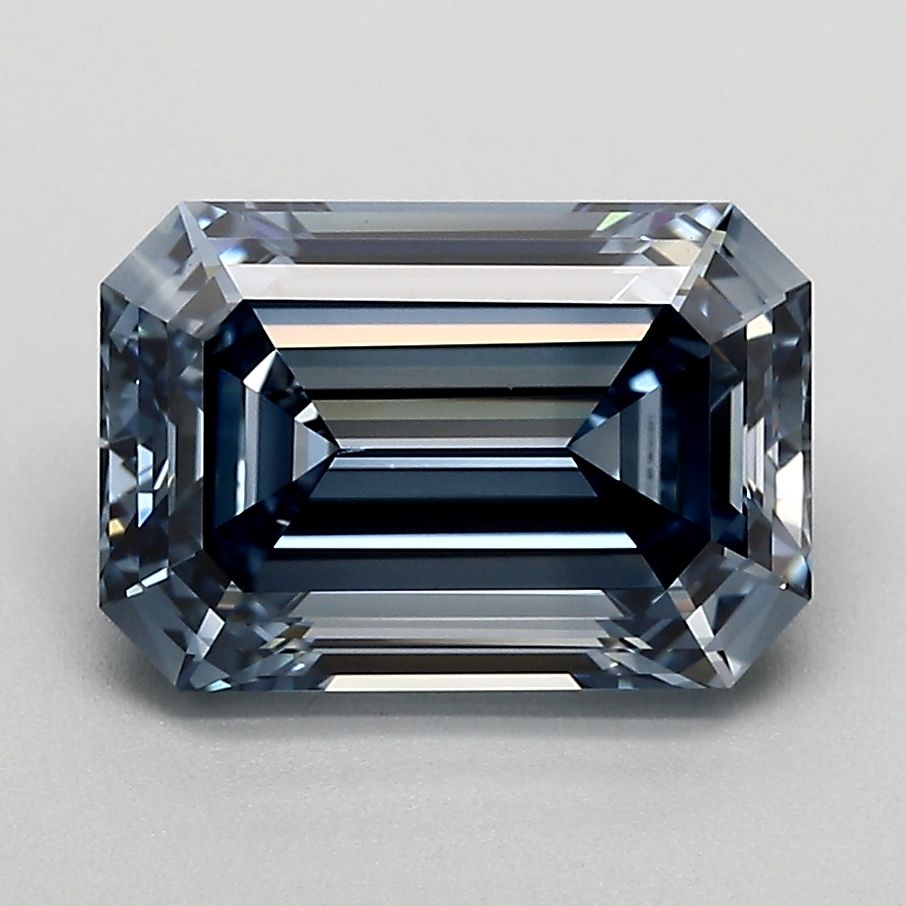 2.68ct Emerald Lab Grown Diamond (Fancy Deep Blue, Clarity IF, Cut GD, IGI)