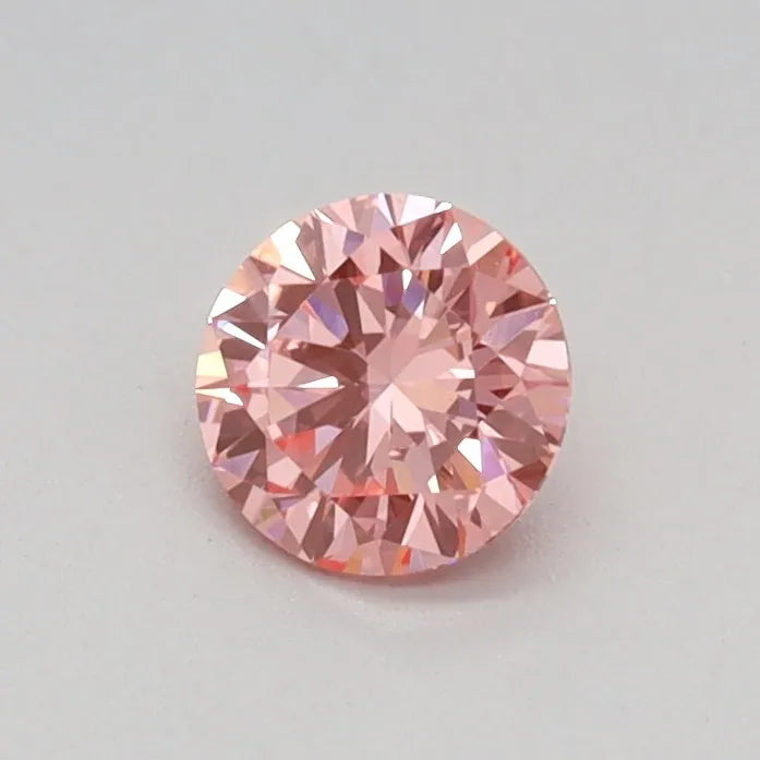 0.28ct Round Lab Grown Diamond (Fancy Vivid Pink, Clarity VVS2, Cut VG, IGI)