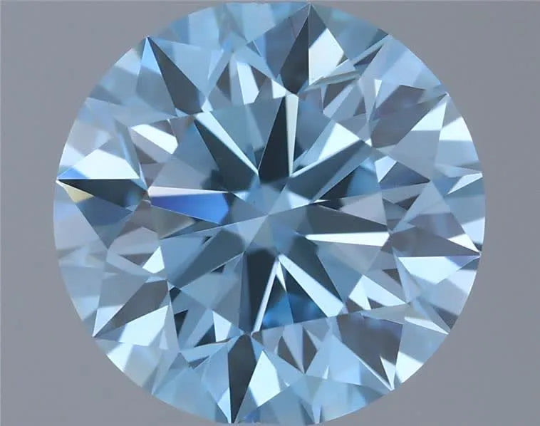 1.52ct Round Lab Grown Diamond (Fancy Vivid Blue, Clarity VVS1, Cut EX, IGI)