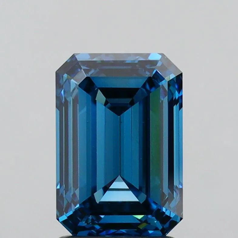 2.17ct Emerald Lab Grown Diamond (Fancy Vivid Blue, Clarity VVS1, IGI)