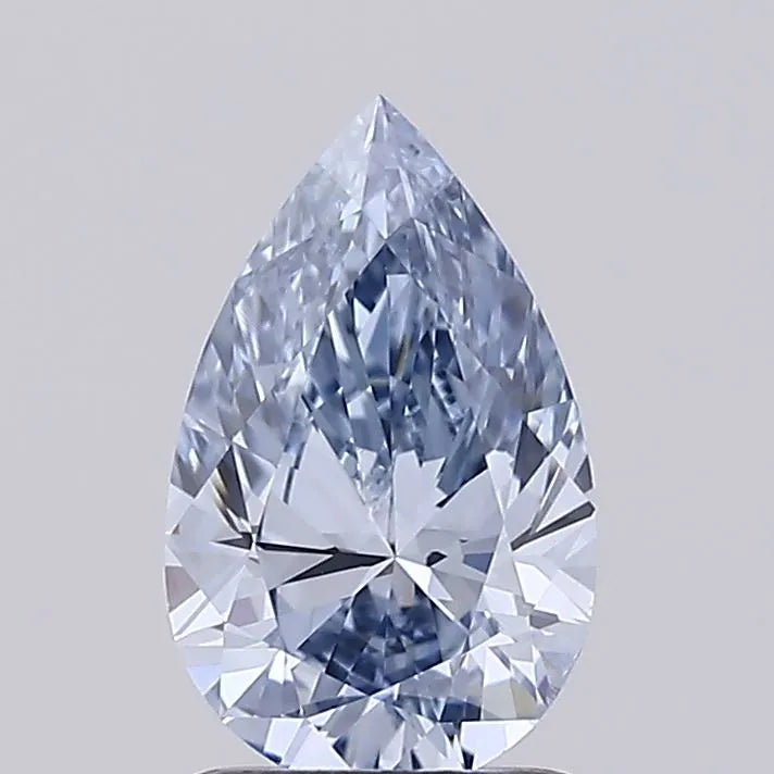 1.00ct Pear Lab Grown Diamond (Fancy Vivid Blue, Clarity VS1, IGI)