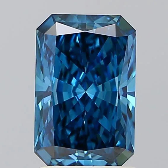 1.58ct Radiant Lab Grown Diamond (Fancy Vivid Blue, Clarity VVS1, IGI)