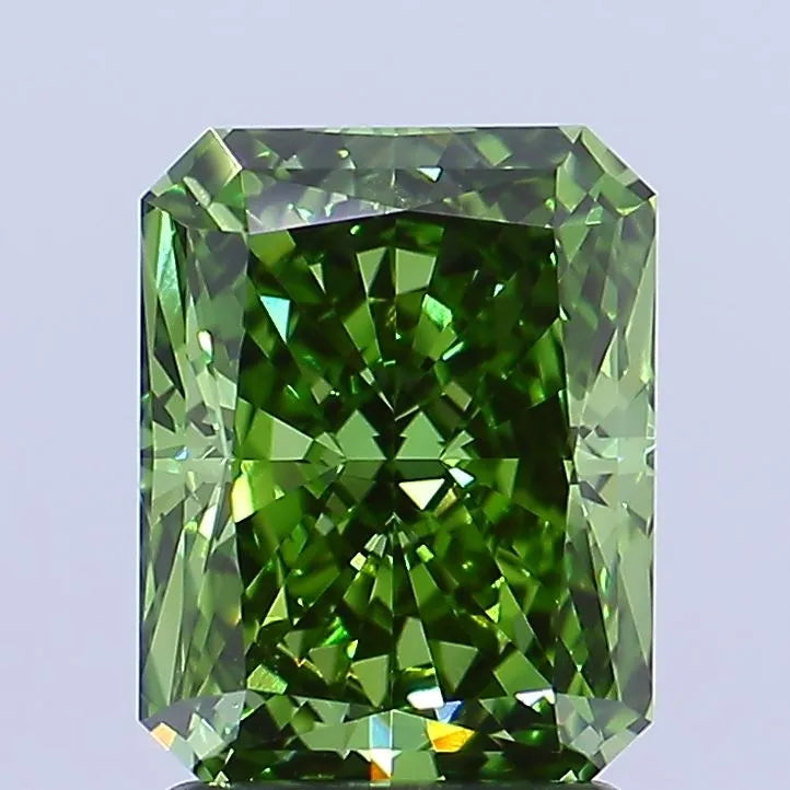 2.13ct Radiant Lab Grown Diamond (Fancy Vivid Green, Clarity VVS1, IGI)