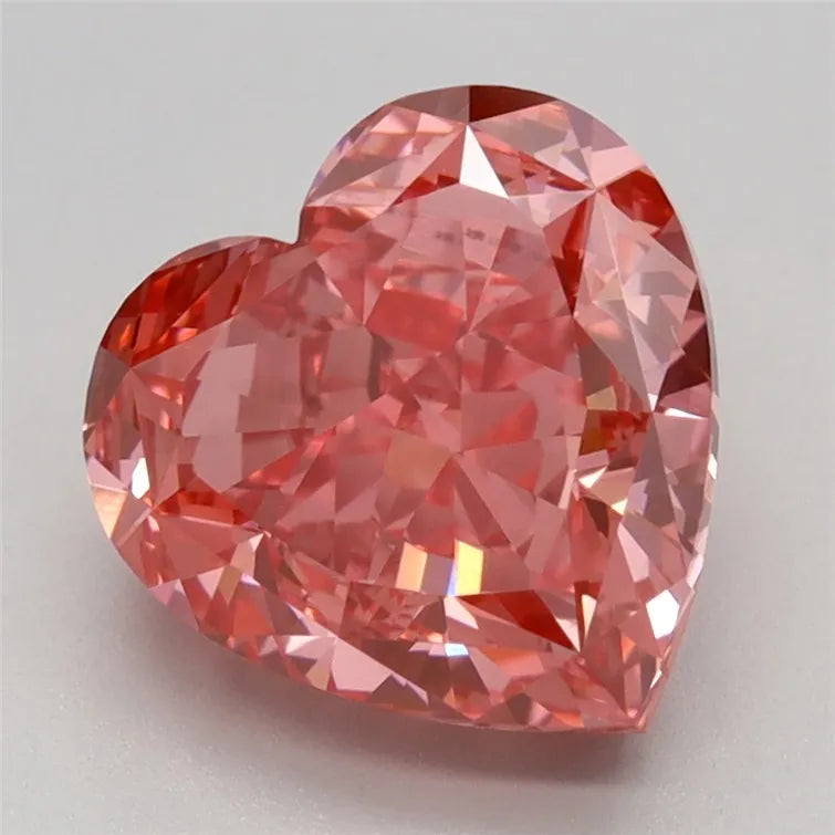 3.02ct Heart Lab Grown Diamond (Fancy Vivid Pink, Clarity VVS1, IGI)