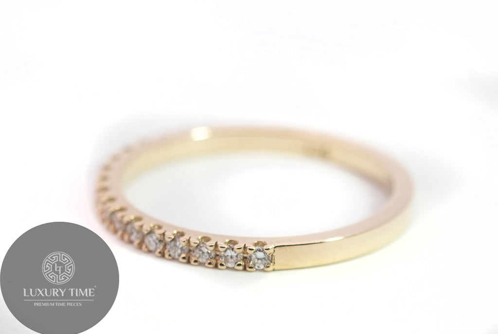 0.012CT Half Eternity Band Set In 9CT Yellow Gold - Lab Grown Diamonds