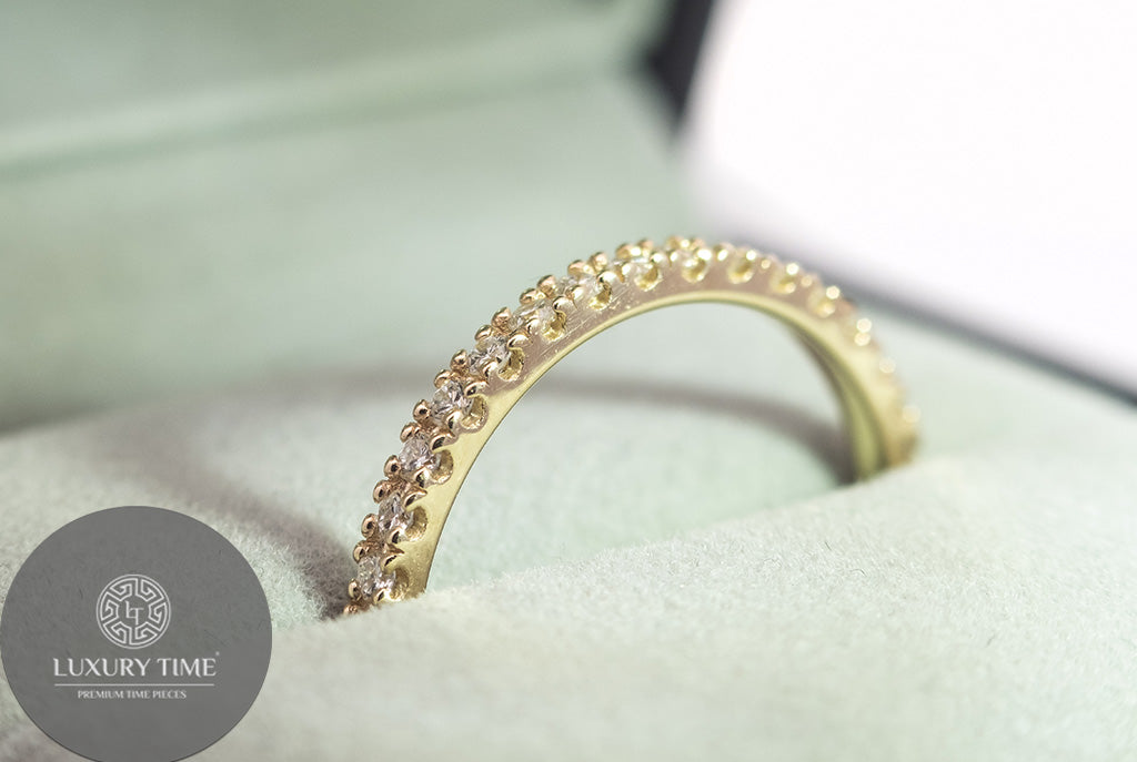 0.012CT Half Eternity Band Set In 9CT Yellow Gold - Lab Grown Diamonds