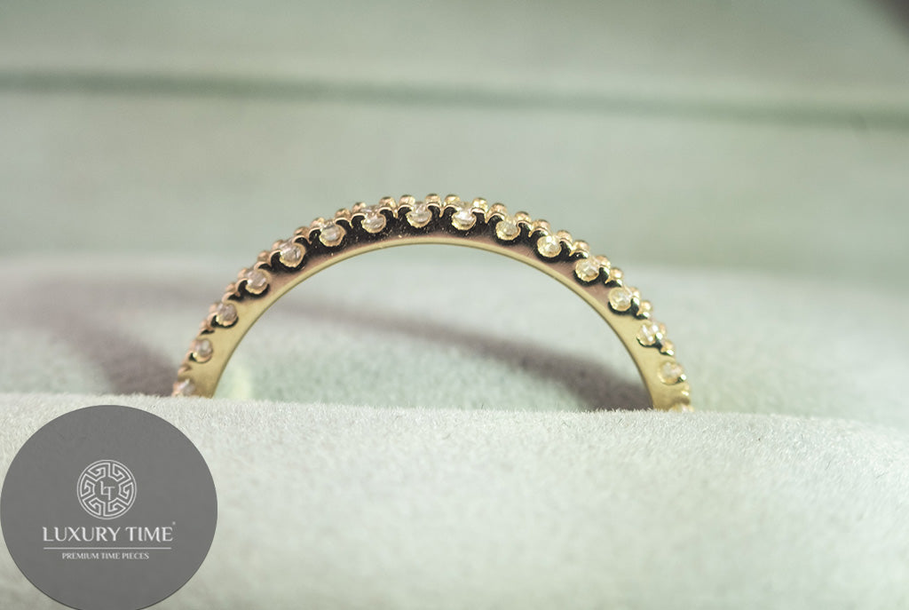 0.012CT Half Eternity Band Set In 9CT Yellow Gold - Lab Grown Diamonds