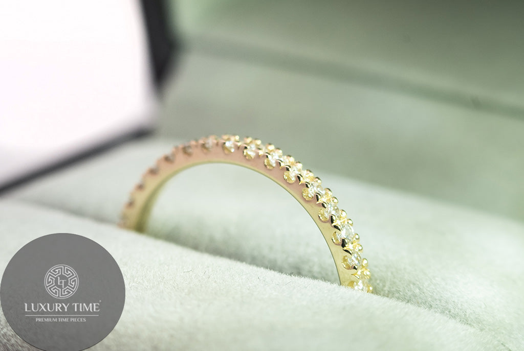 0.012CT Half Eternity Band Set In 9CT Yellow Gold - Lab Grown Diamonds