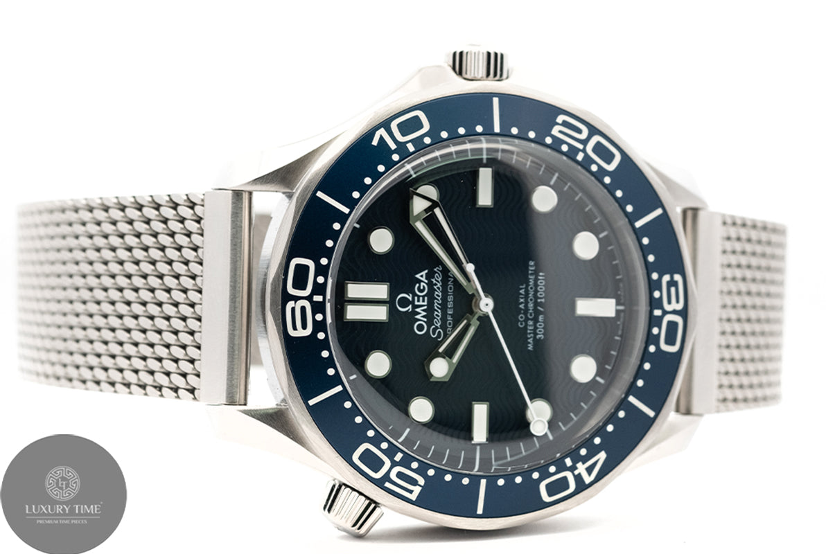 Omega Seamaster Diver 300 M James Bond 60th Edition Blue Dial Steel Men's Watch