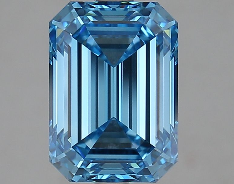 3.15ct Emerald Lab Grown Diamond (Fancy Vivid Blue, Clarity VVS1, IGI)