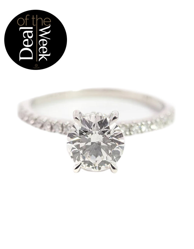 1.CT Round Brilliant Diamond Ring Set In Platinum - Lab Grown Diamonds