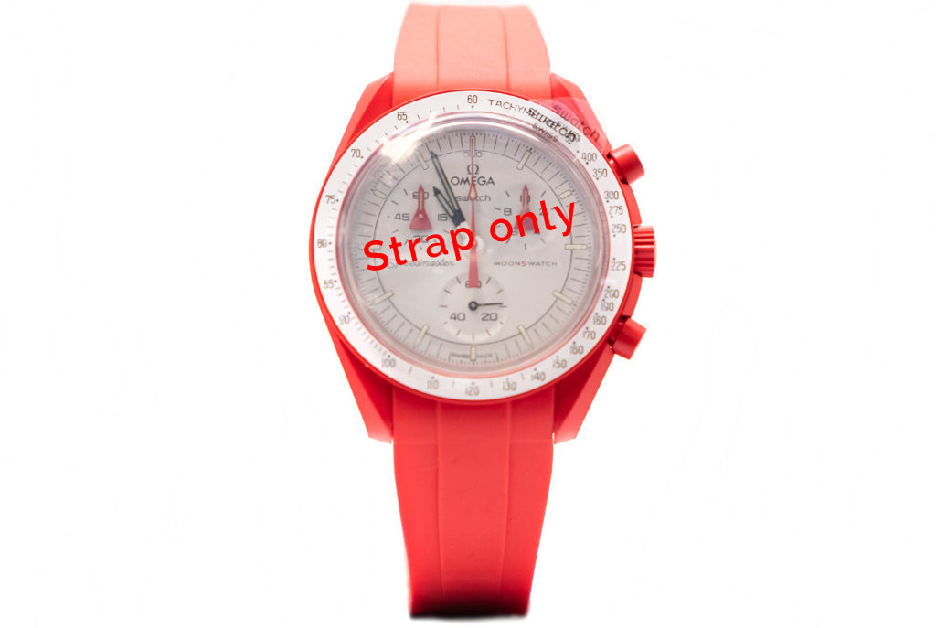 Red Rubber Omega x Swatch Moonwatch Strap