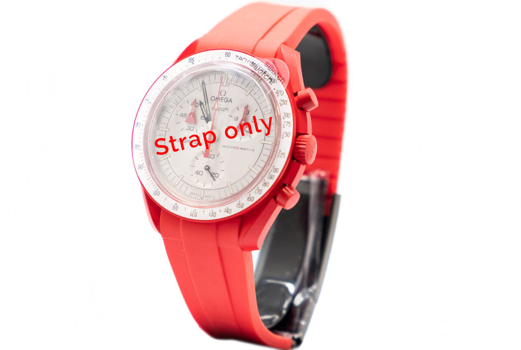 Red Rubber Omega x Swatch Moonwatch Strap