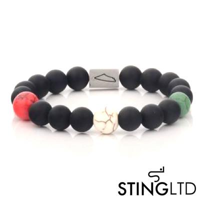 Matt Onyx and Mixed Natural Beads Stainless Steel Beaded Bracelet